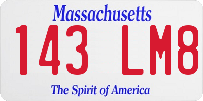 MA license plate 143LM8