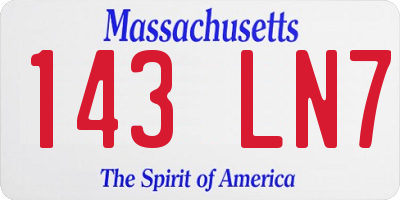MA license plate 143LN7