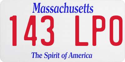 MA license plate 143LP0