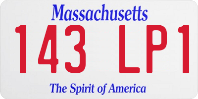 MA license plate 143LP1