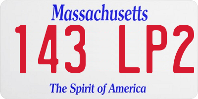 MA license plate 143LP2