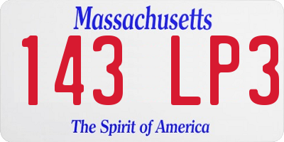 MA license plate 143LP3