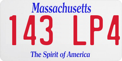 MA license plate 143LP4
