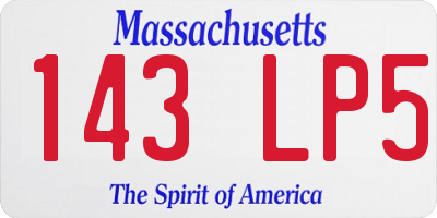 MA license plate 143LP5
