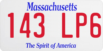 MA license plate 143LP6