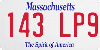 MA license plate 143LP9