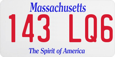 MA license plate 143LQ6