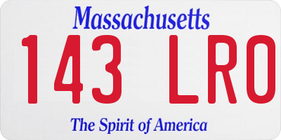 MA license plate 143LR0
