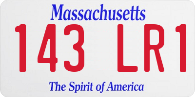 MA license plate 143LR1