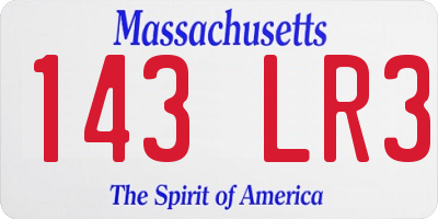 MA license plate 143LR3