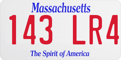 MA license plate 143LR4