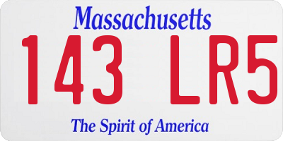 MA license plate 143LR5