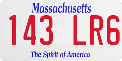 MA license plate 143LR6