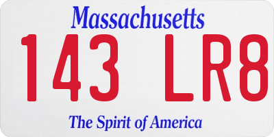 MA license plate 143LR8