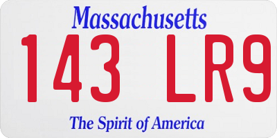 MA license plate 143LR9