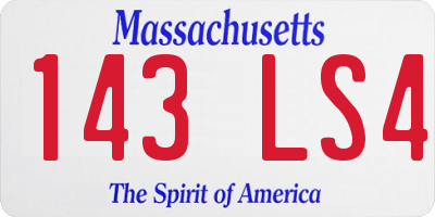 MA license plate 143LS4
