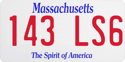 MA license plate 143LS6
