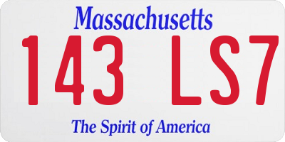 MA license plate 143LS7