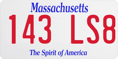 MA license plate 143LS8