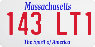 MA license plate 143LT1