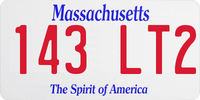 MA license plate 143LT2