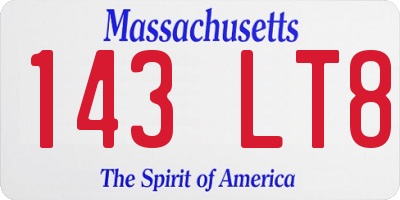 MA license plate 143LT8