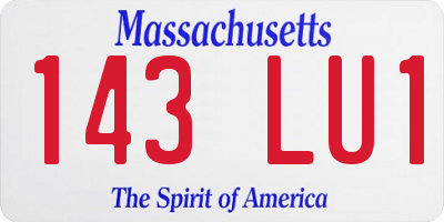 MA license plate 143LU1