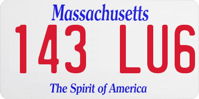 MA license plate 143LU6