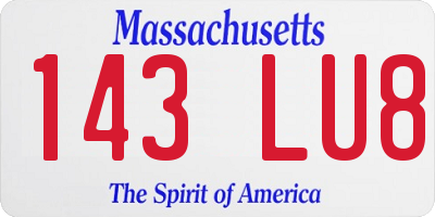 MA license plate 143LU8