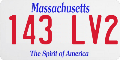 MA license plate 143LV2