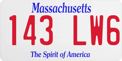 MA license plate 143LW6