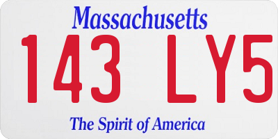 MA license plate 143LY5