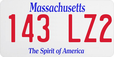 MA license plate 143LZ2
