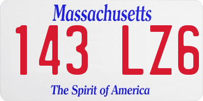 MA license plate 143LZ6