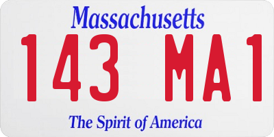MA license plate 143MA1