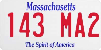 MA license plate 143MA2