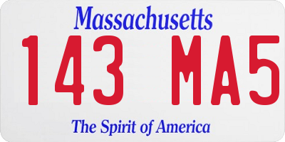 MA license plate 143MA5