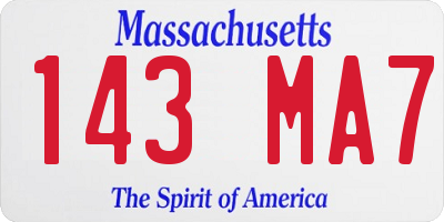 MA license plate 143MA7