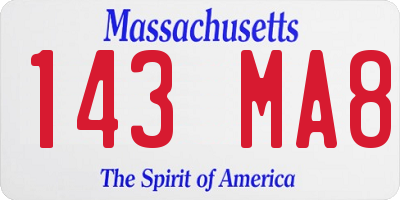 MA license plate 143MA8