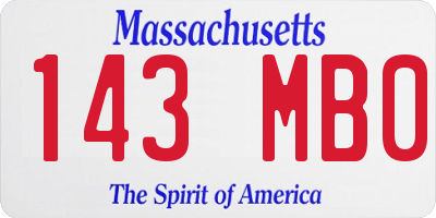 MA license plate 143MB0