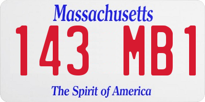 MA license plate 143MB1