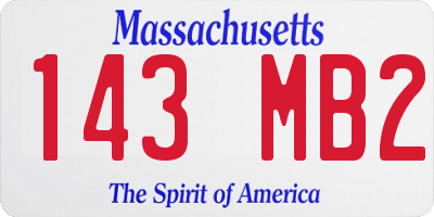 MA license plate 143MB2