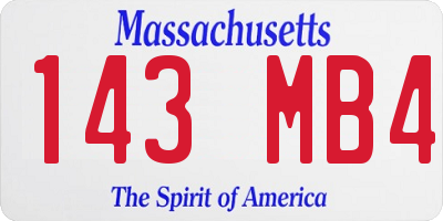 MA license plate 143MB4