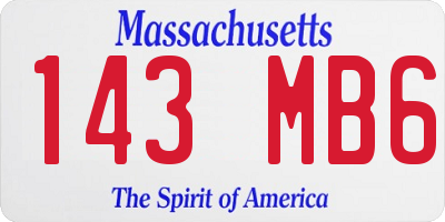 MA license plate 143MB6