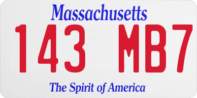 MA license plate 143MB7