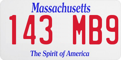 MA license plate 143MB9