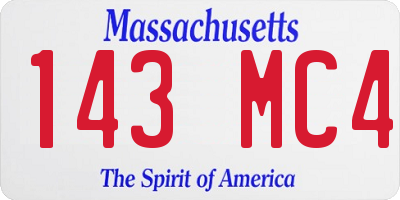 MA license plate 143MC4