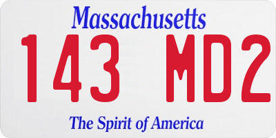 MA license plate 143MD2