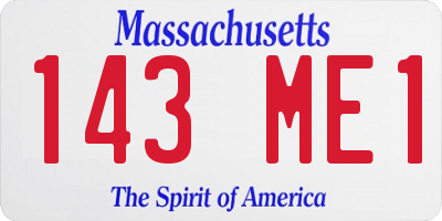 MA license plate 143ME1