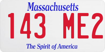 MA license plate 143ME2